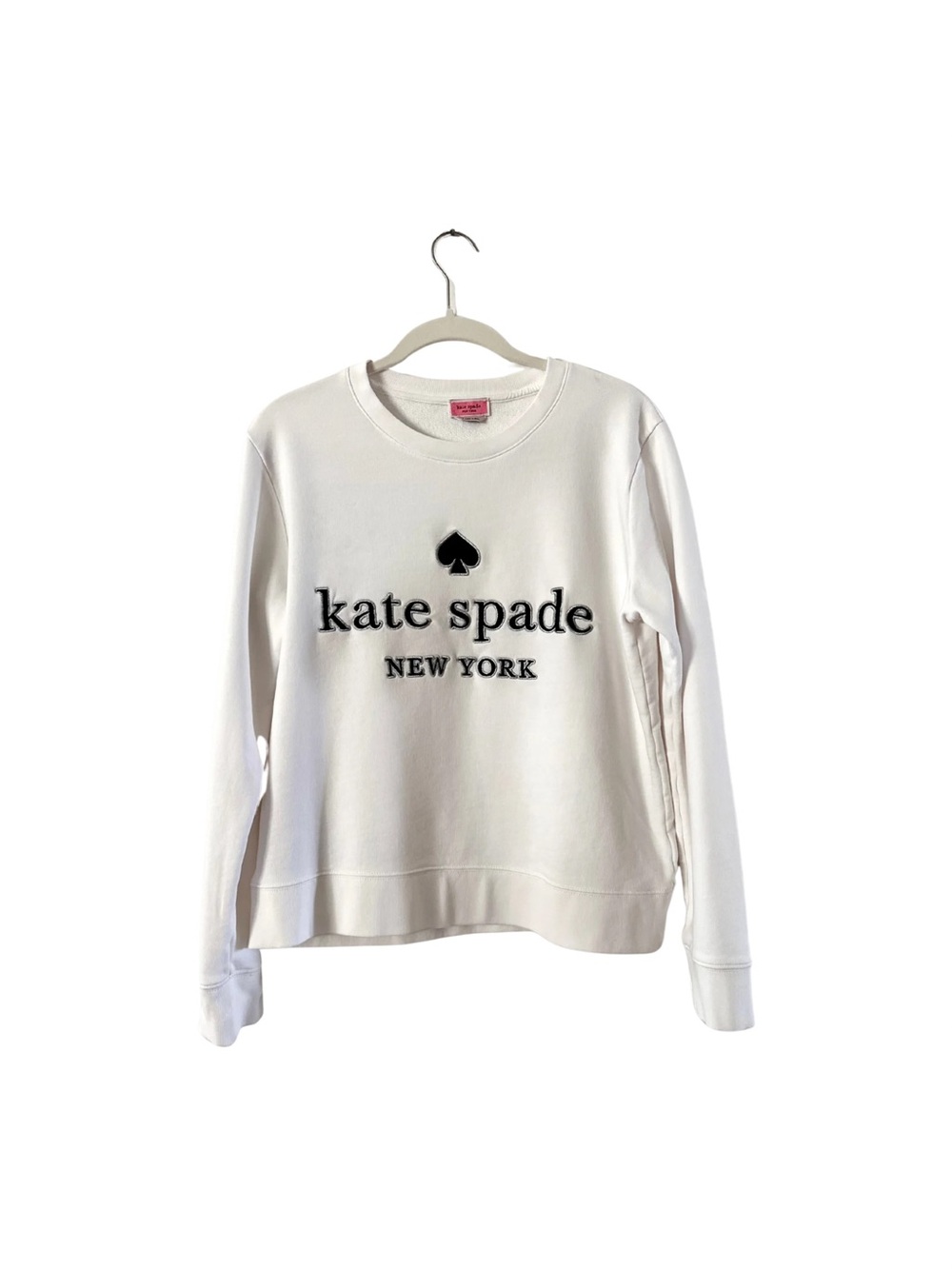 Kate Spade NY White Logo Crewneck Sweatshirt Size Lโ